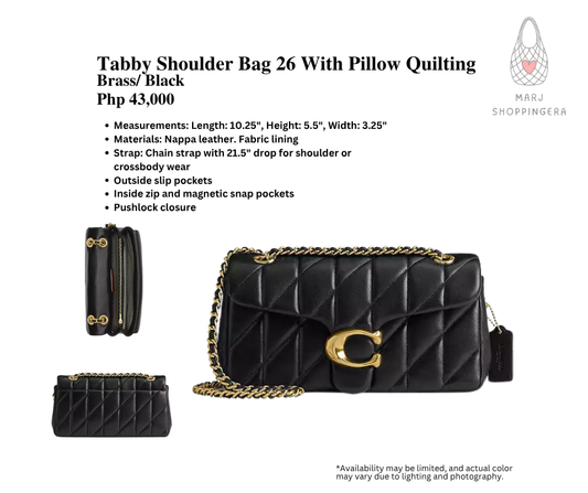 Coach Tabby Shoulder Bag 26 With Pillow Quilting