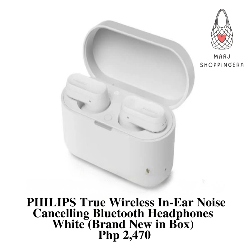 Philips True Wireless In-ear Noise Cancelling Bluetooth Headphones (White)