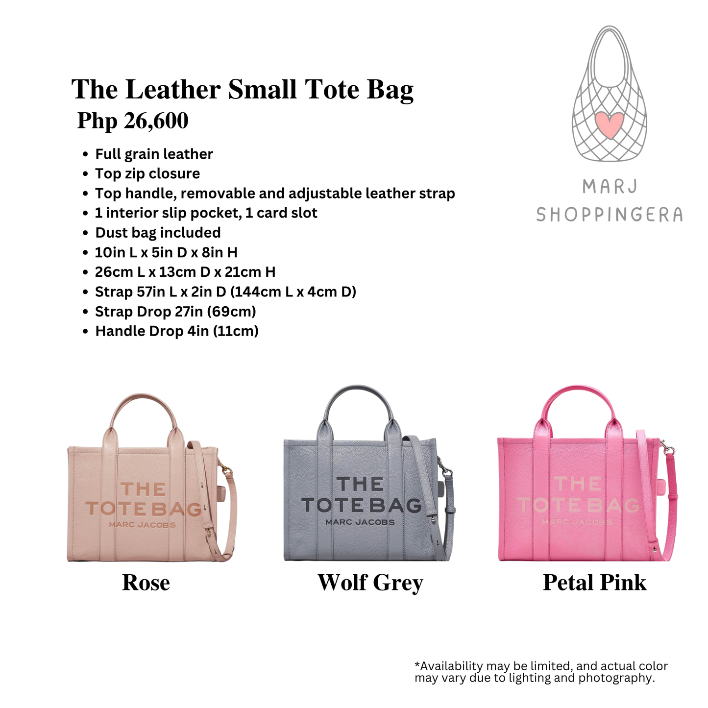 Marc Jacobs Leather Small Tote Bag