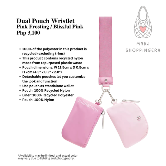 Lululemon Dual Pouch Wristlet (Pink Frosting/Blissful Pink)