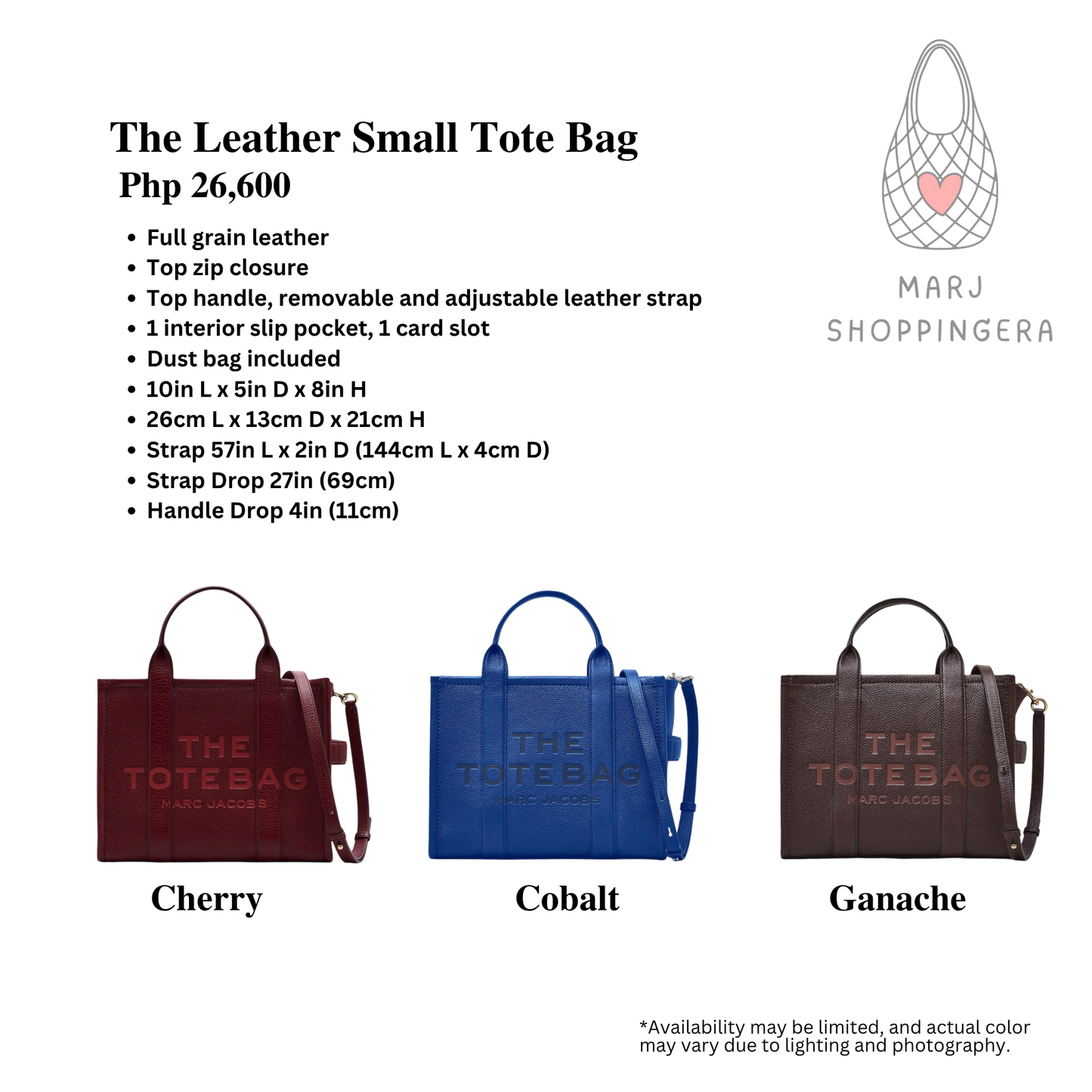 Marc Jacobs Leather Small Tote Bag