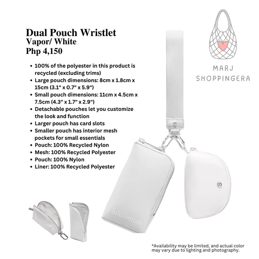 Lululemon Dual Pouch Wristlet Wallet (Vapor/ White)