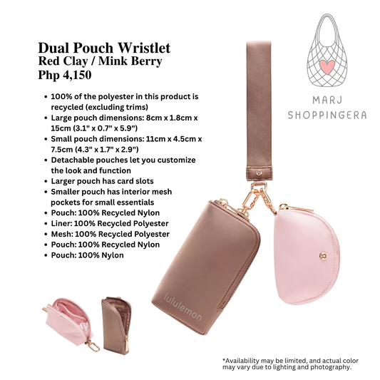 Lululemon Dual Pouch Wristlet Wallet (Red Clay/Mink Berry)