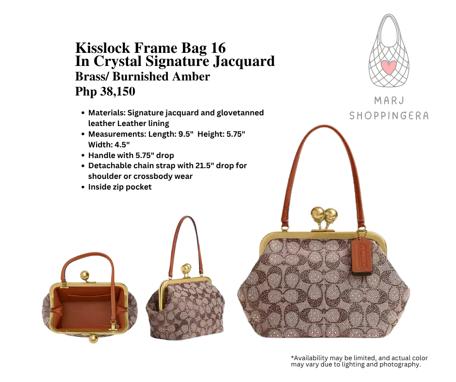 Coach Kisslock Frame Bag 16 in Crystal Signature Jacquard