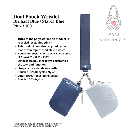 Lululemon Dual Pouch Wristlet (Brilliant Blue/Starch Blue)