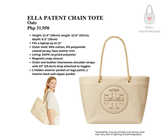 Tory Burch Ella Patent Chain Tote