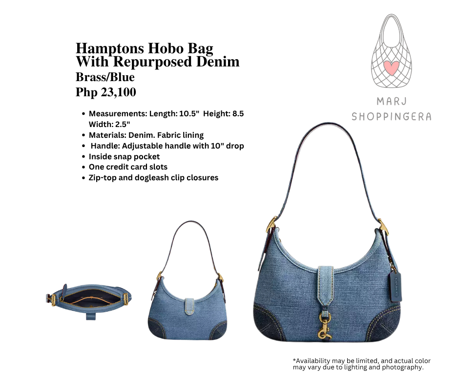 Coach Hamptons Hobo Bag with Repurposed Denim
