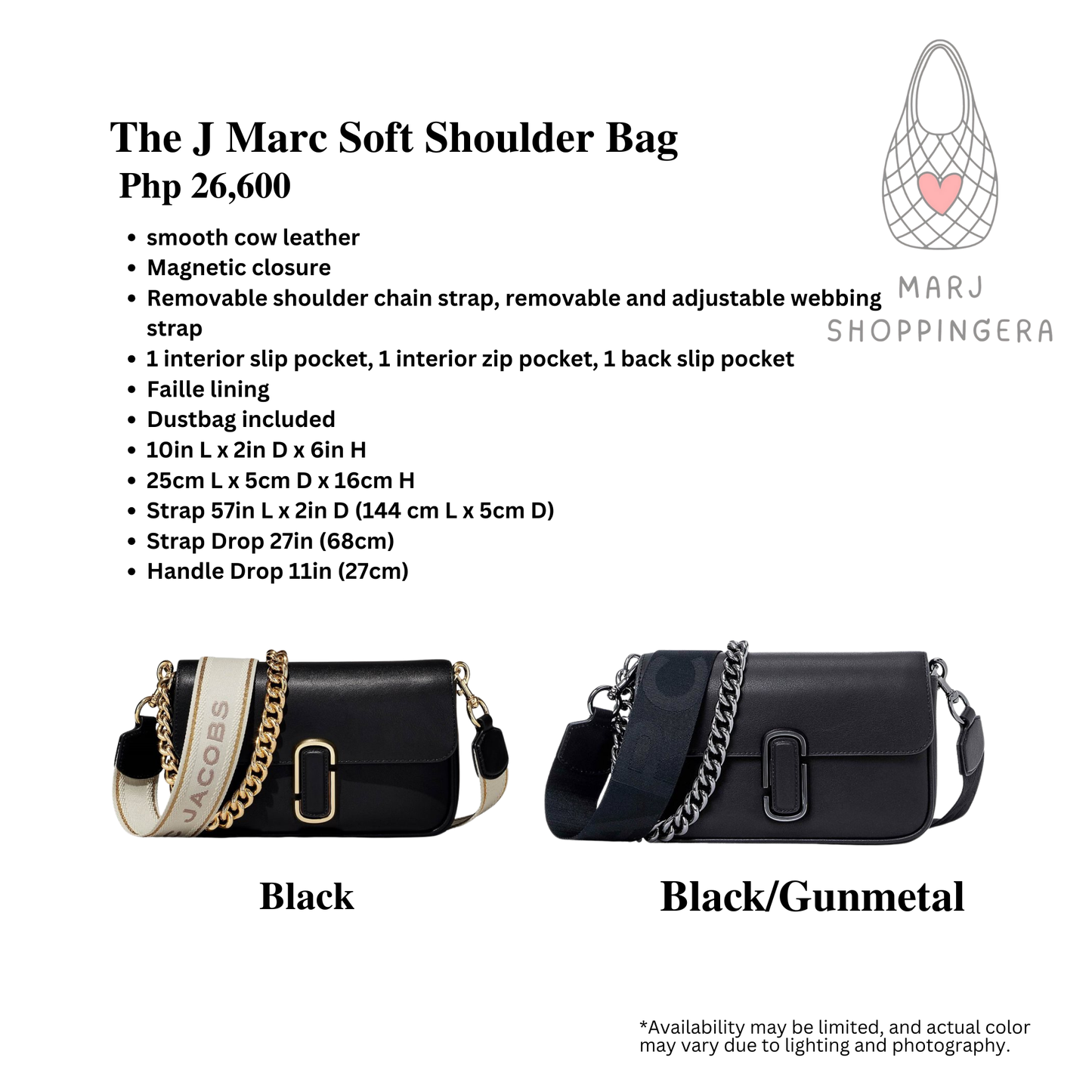 Marc Jacobs J Marc Soft Shoulder bag