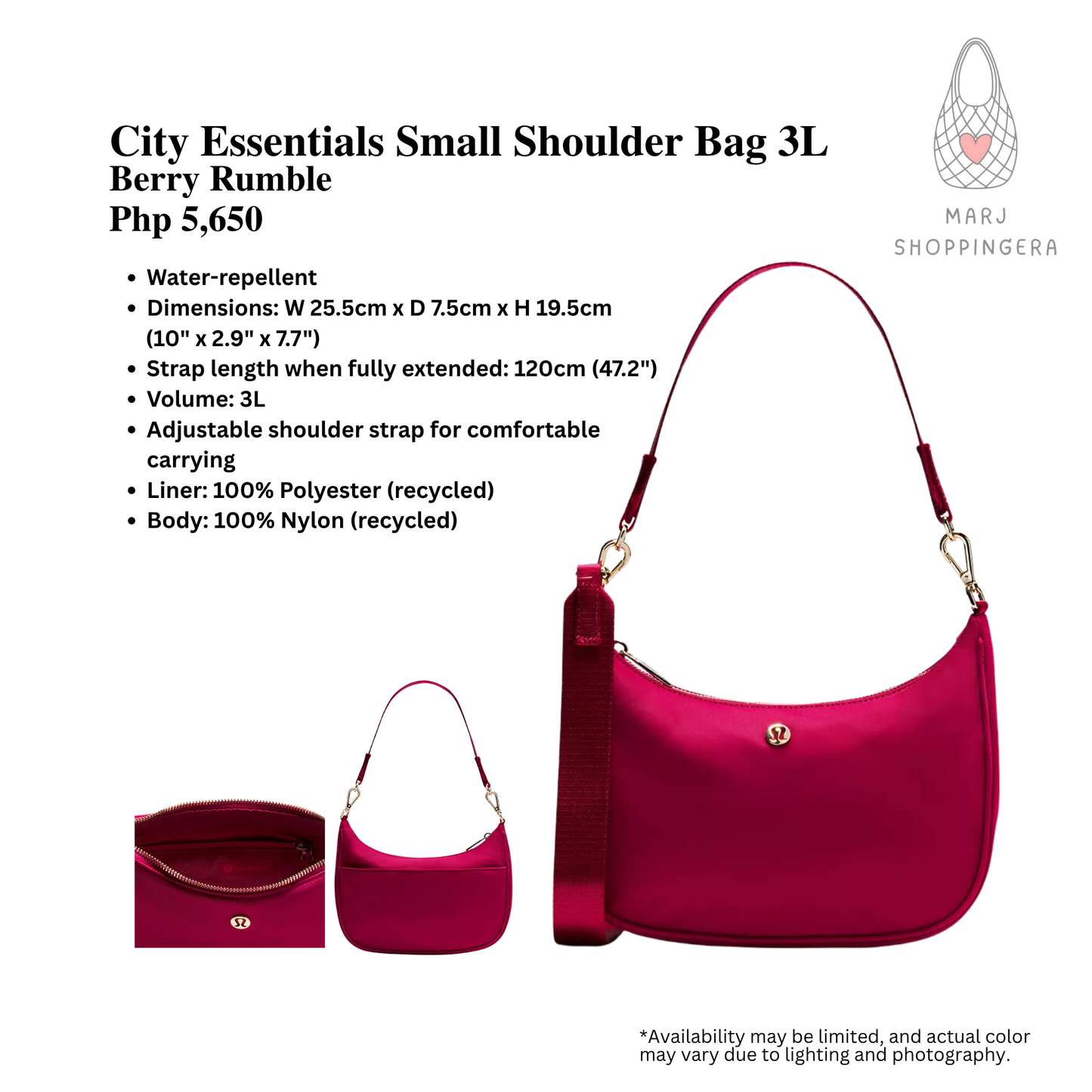 Lululemon City Essentials Small Shoulder Bag 3L