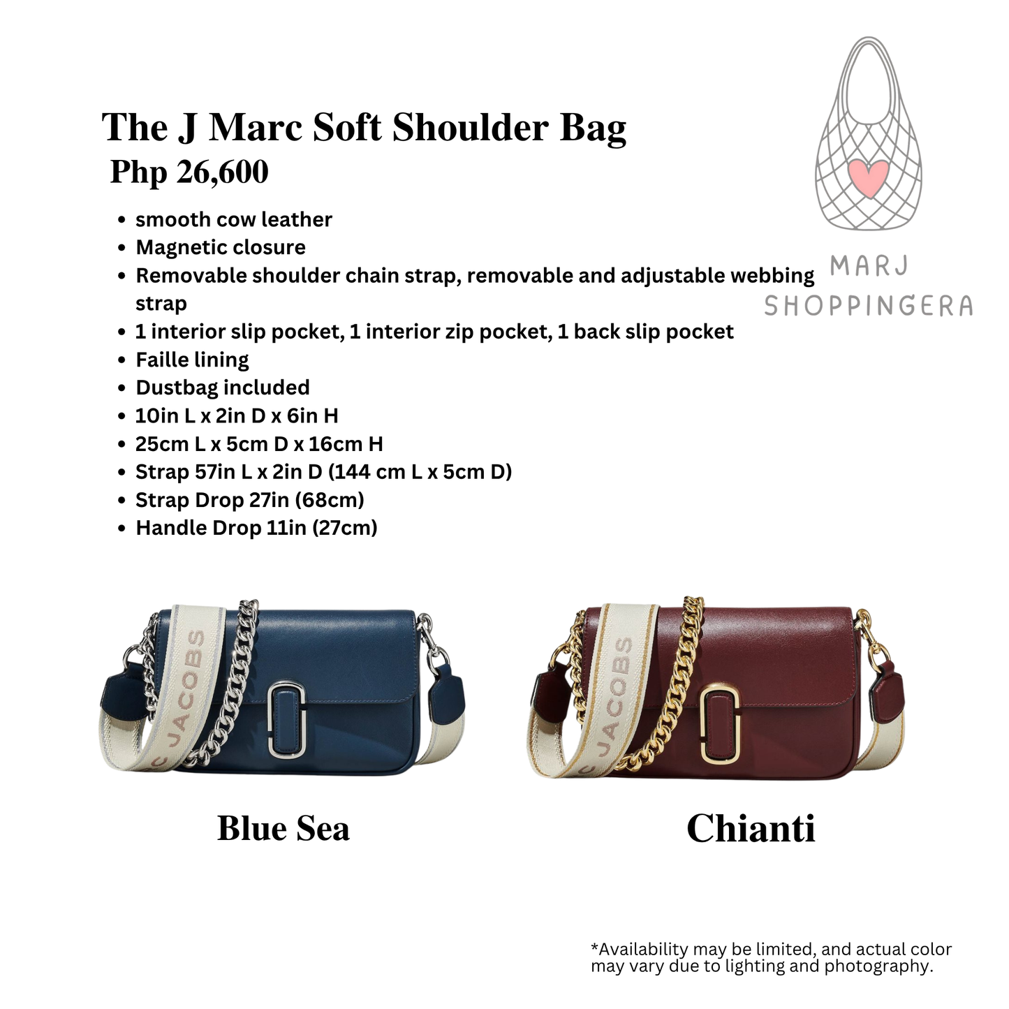 Marc Jacobs J Marc Soft Shoulder bag