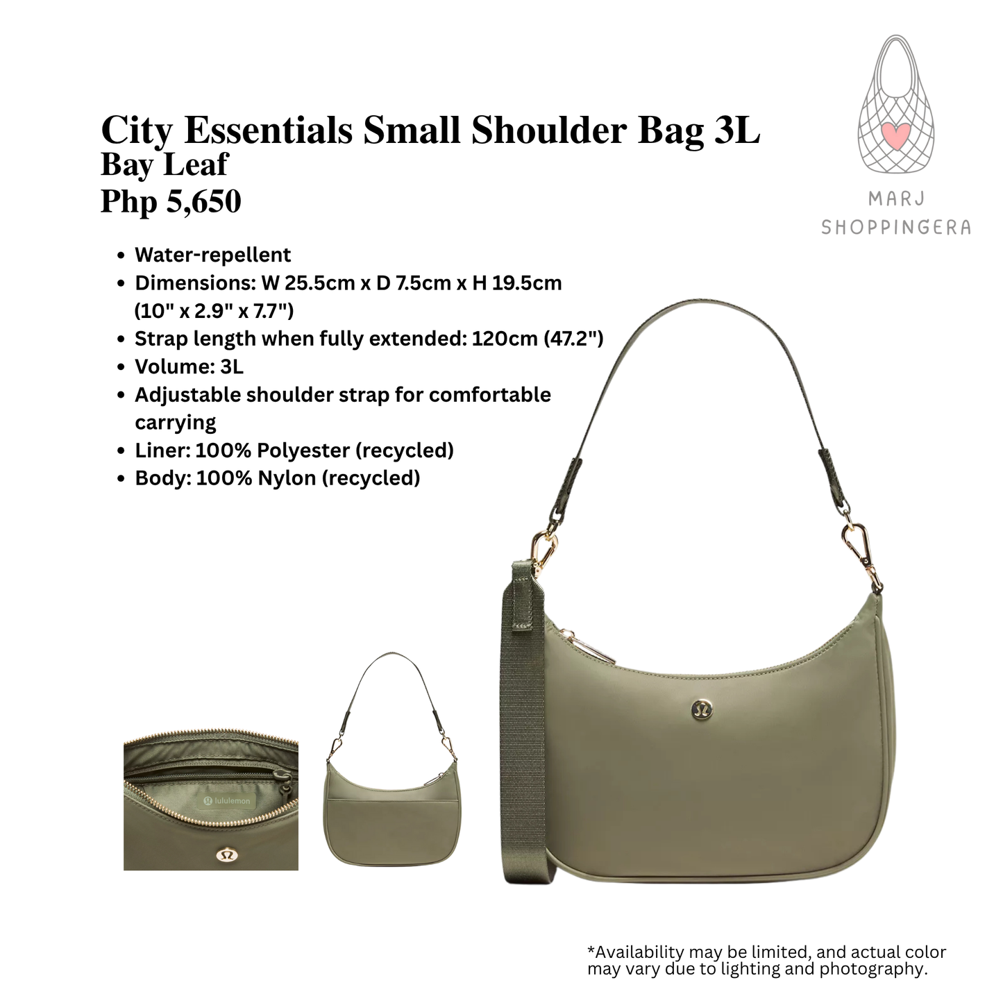 Lululemon City Essentials Small Shoulder Bag 3L