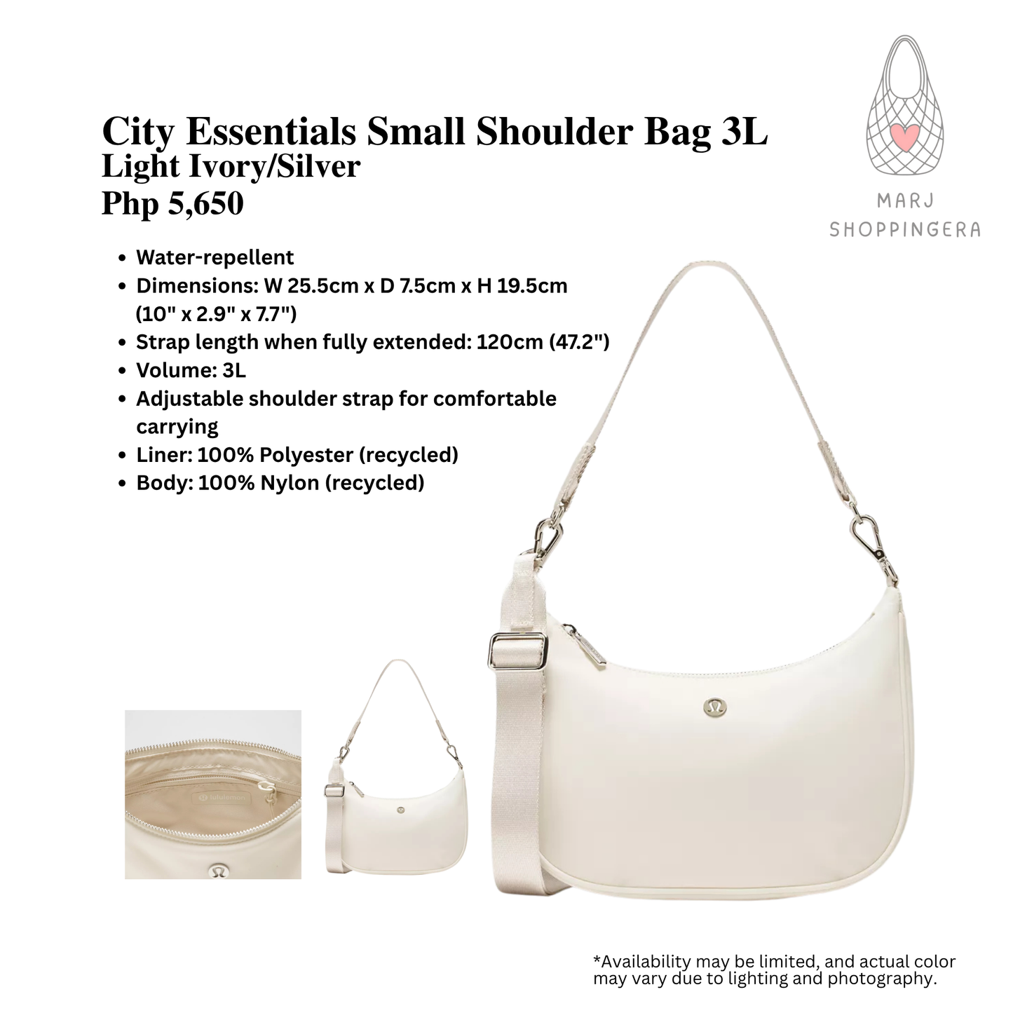 Lululemon City Essentials Small Shoulder Bag 3L