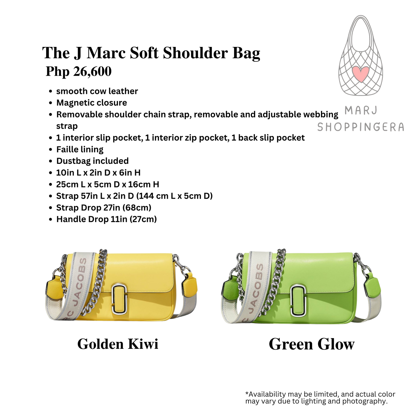 Marc Jacobs J Marc Soft Shoulder bag