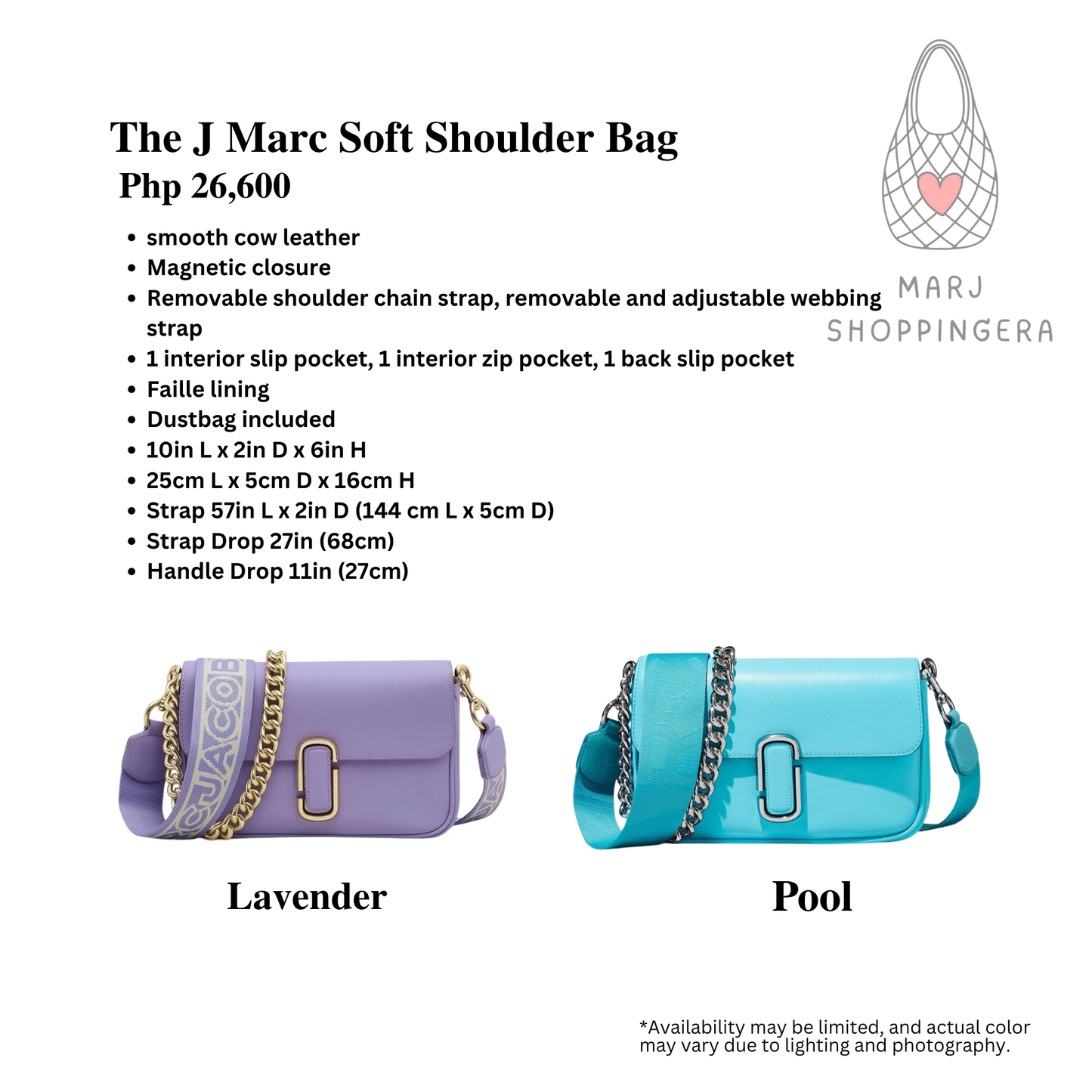 Marc Jacobs J Marc Soft Shoulder bag