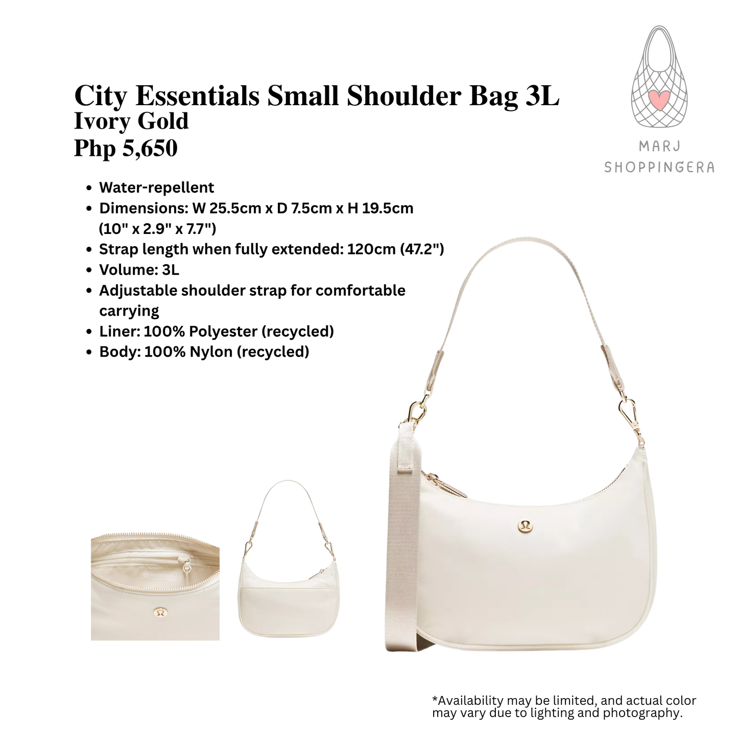 Lululemon City Essentials Small Shoulder Bag 3L