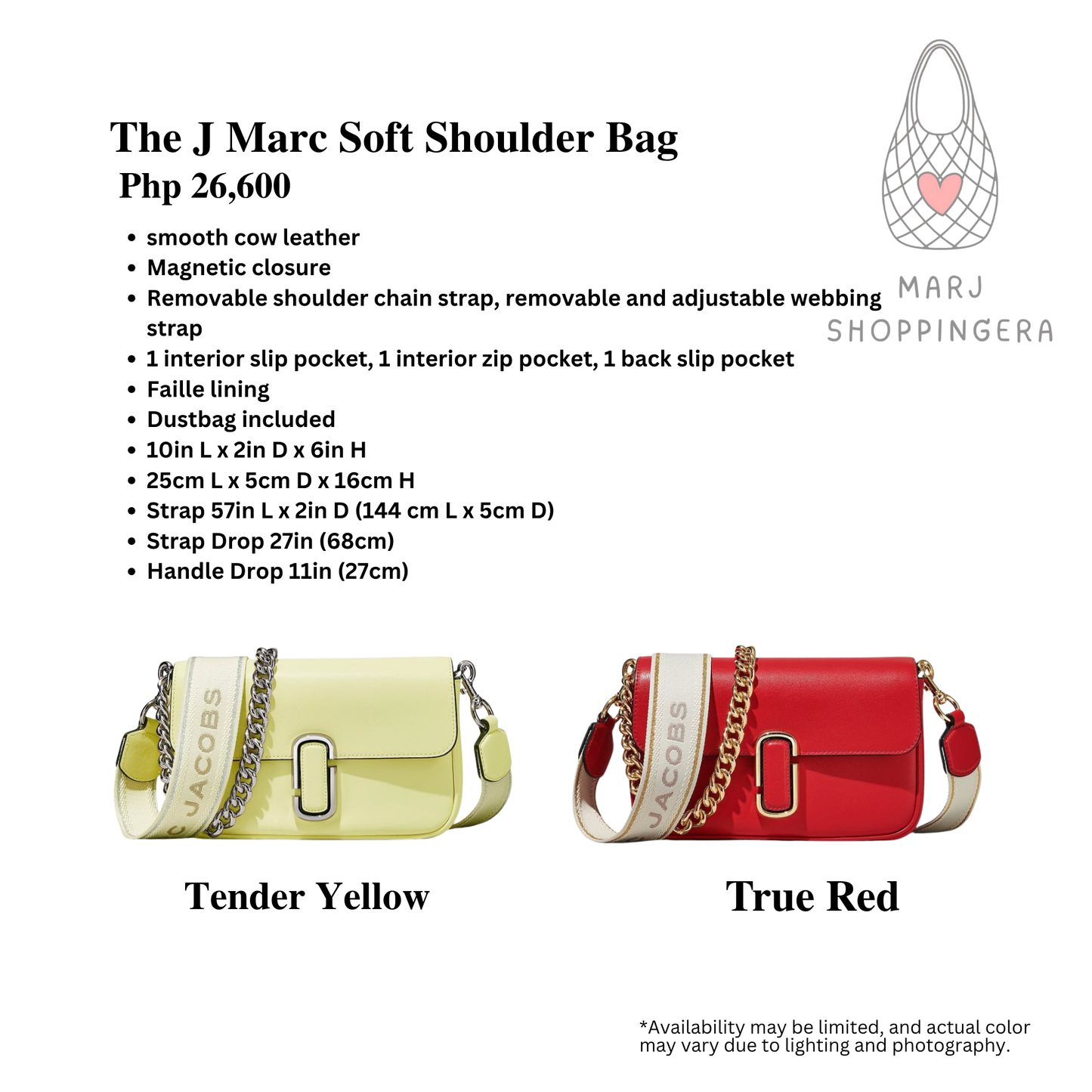 Marc Jacobs J Marc Soft Shoulder bag