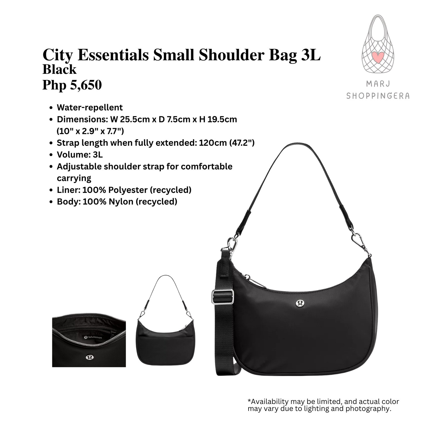 Lululemon City Essentials Small Shoulder Bag 3L
