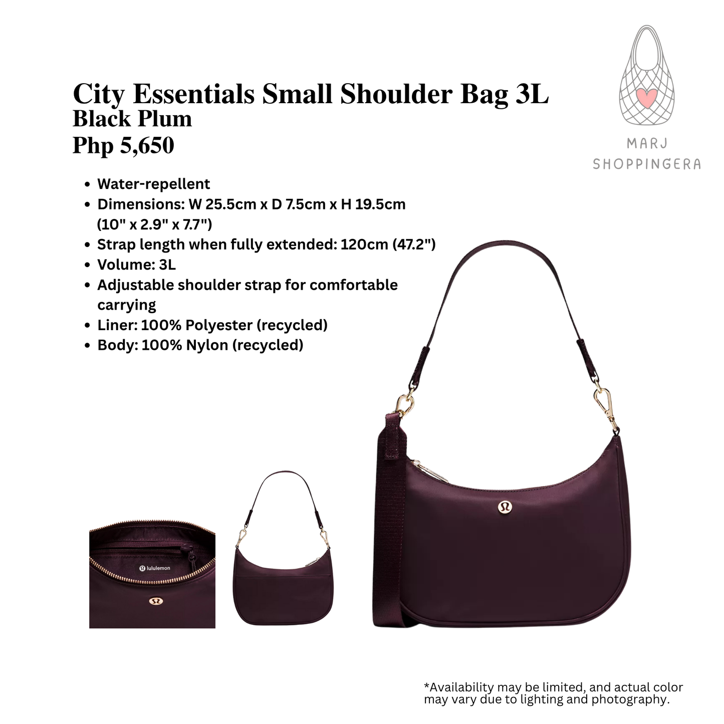 Lululemon City Essentials Small Shoulder Bag 3L