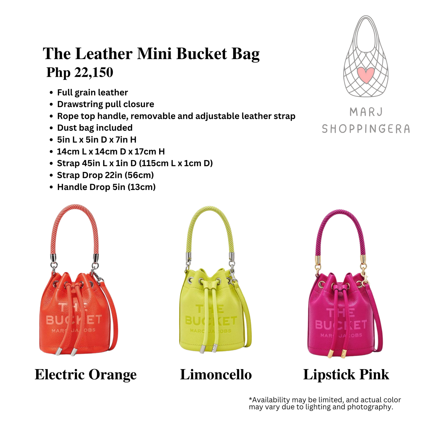 Marc Jacobs Leather Mini Bucket Bag