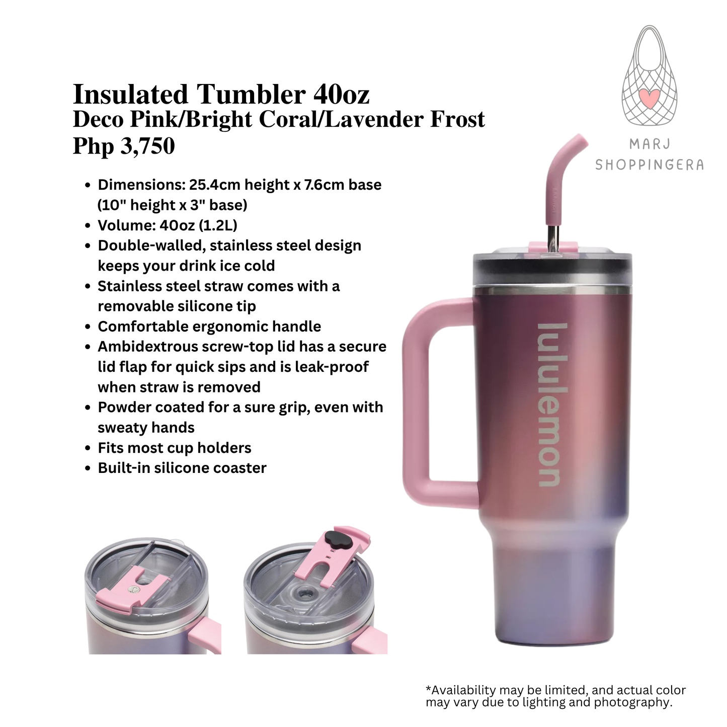 Lululemon Insulated Tumbler 40oz