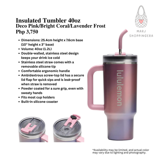 Lululemon Insulated Tumbler 40oz