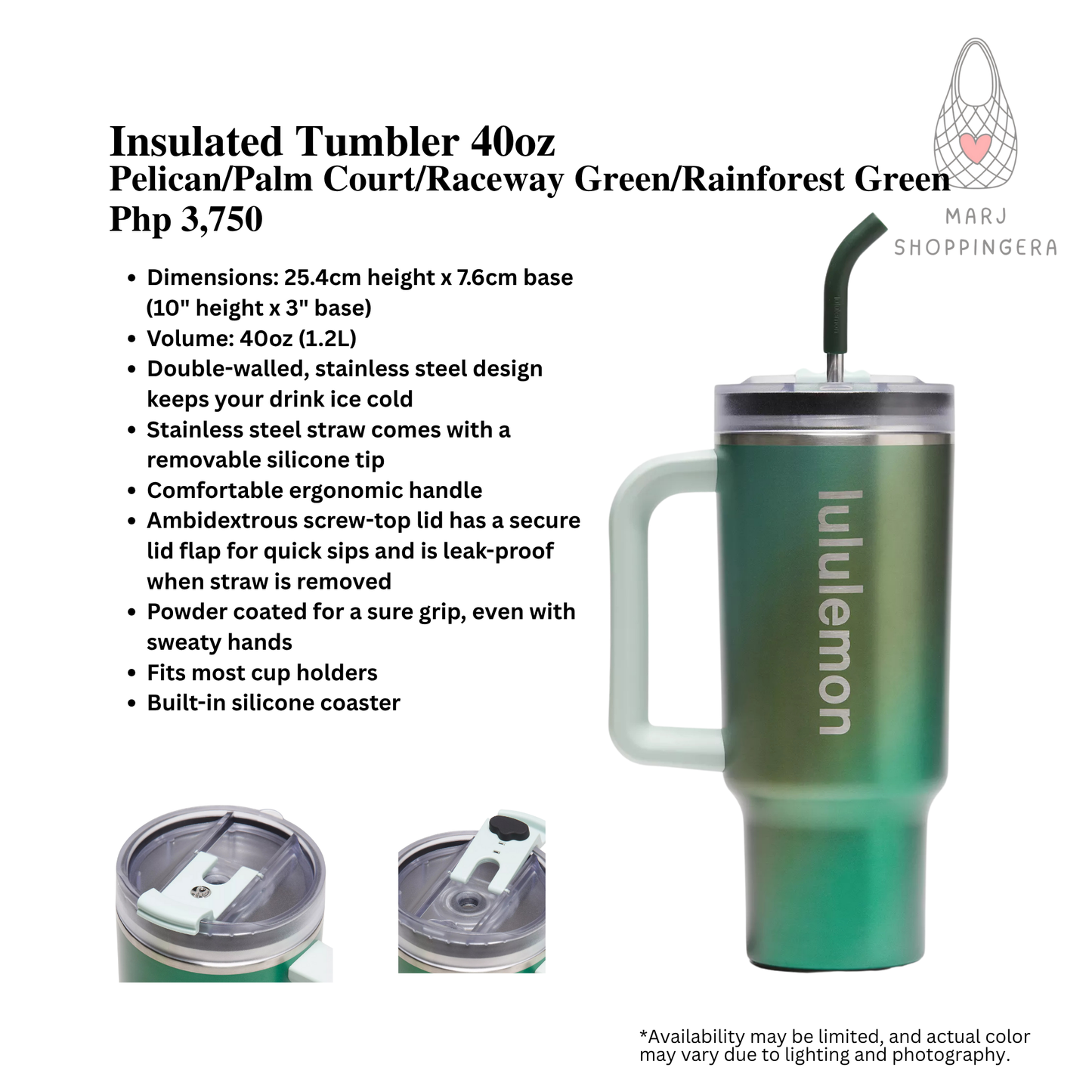 Lululemon Insulated Tumbler 40oz