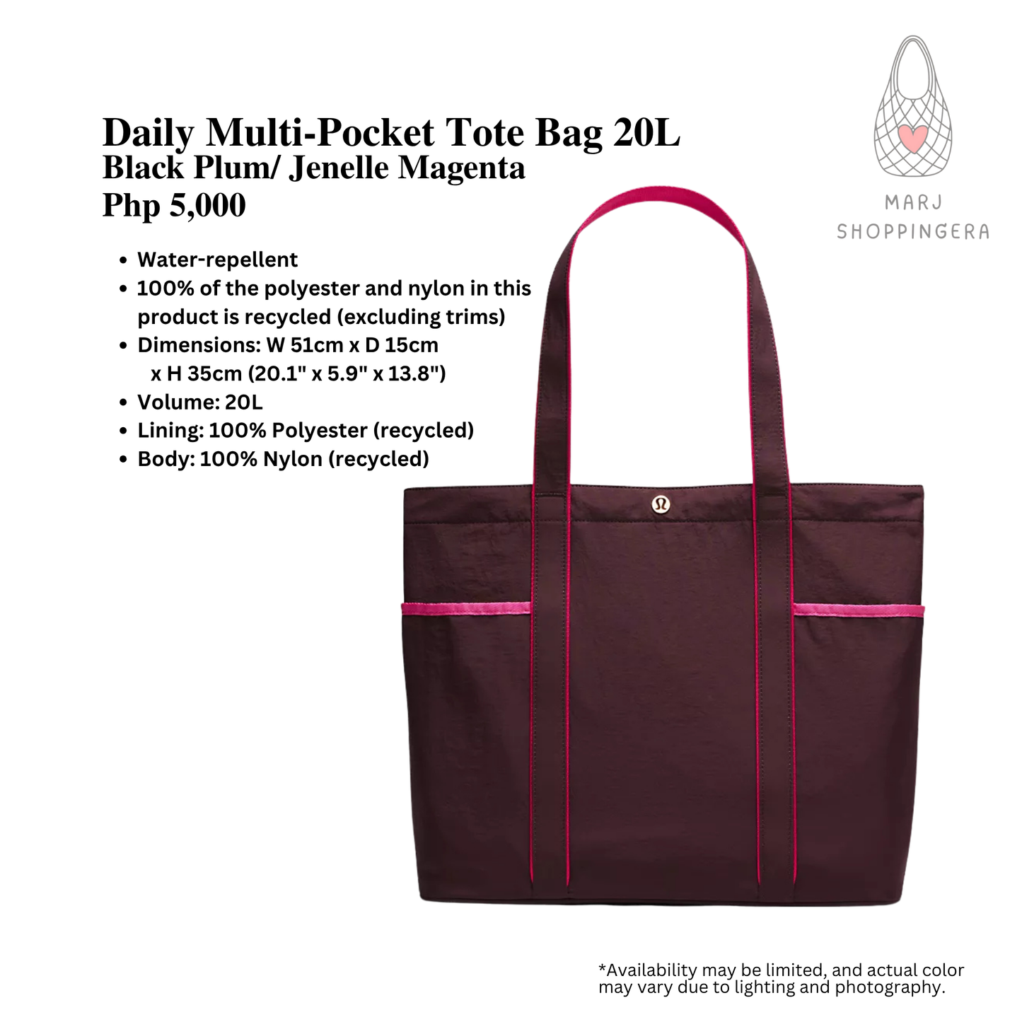 Lululemon Daily Multi-Pocket Tote Bag 20L