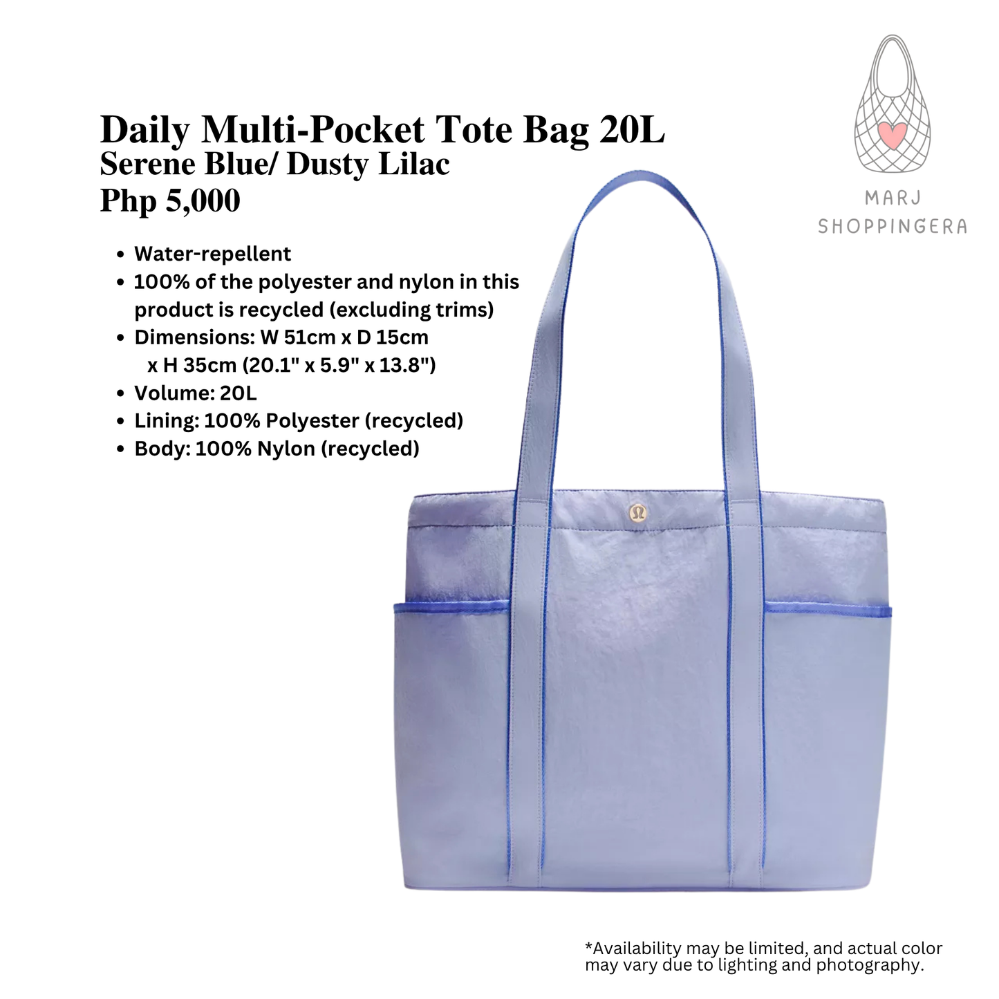 Lululemon Daily Multi-Pocket Tote Bag 20L