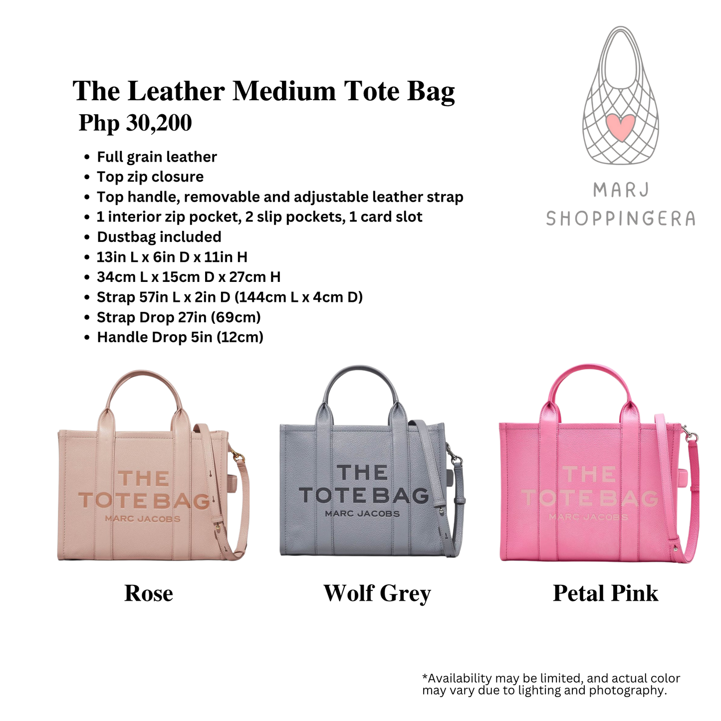 Marc Jacobs Leather Medium Tote Bag