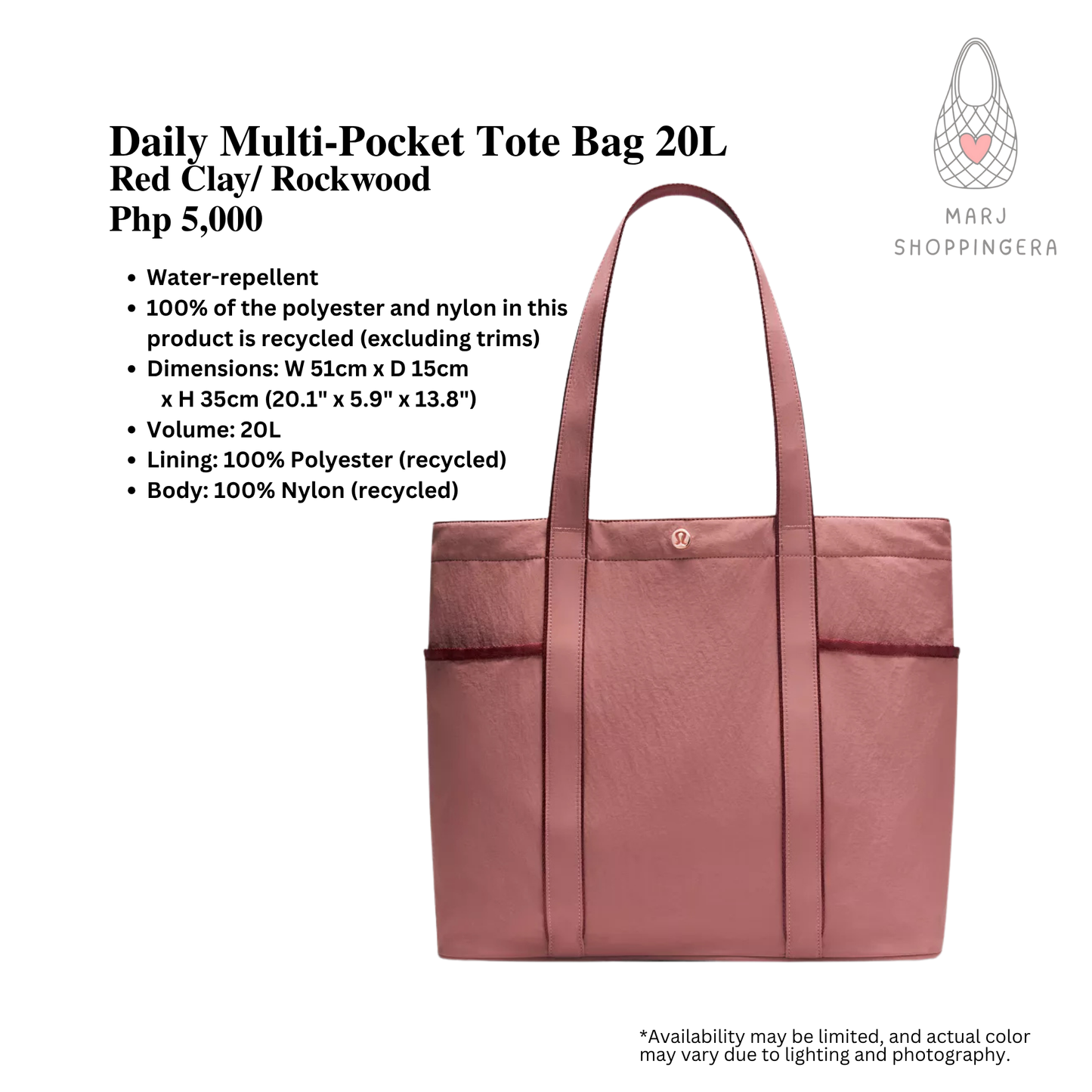 Lululemon Daily Multi-Pocket Tote Bag 20L