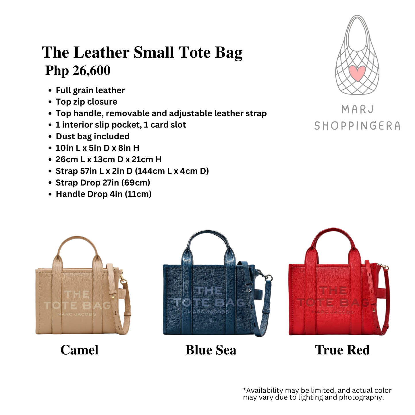 Marc Jacobs Leather Small Tote Bag