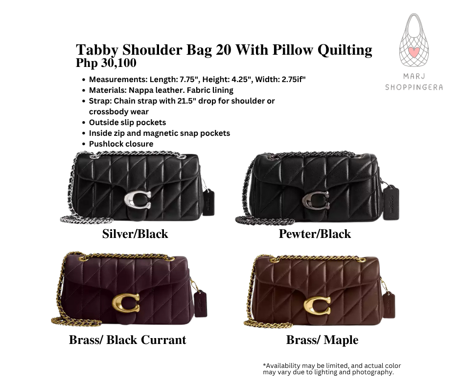 Coach Tabby Shoulder Bag 20 With Pillow Quilting
