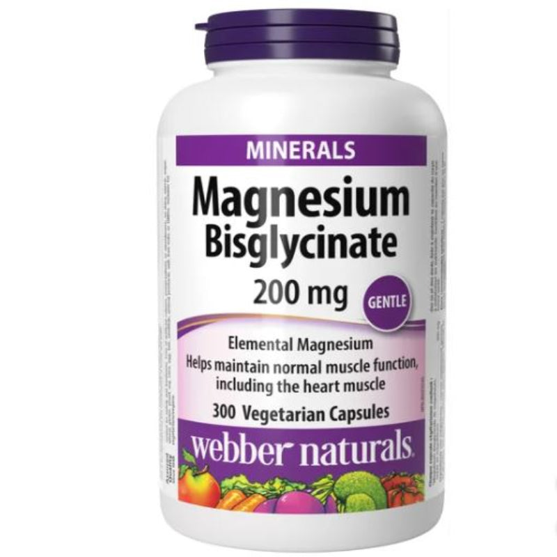 webber naturals Magnesium Bisglycinate 200 mg - 300 Capsules